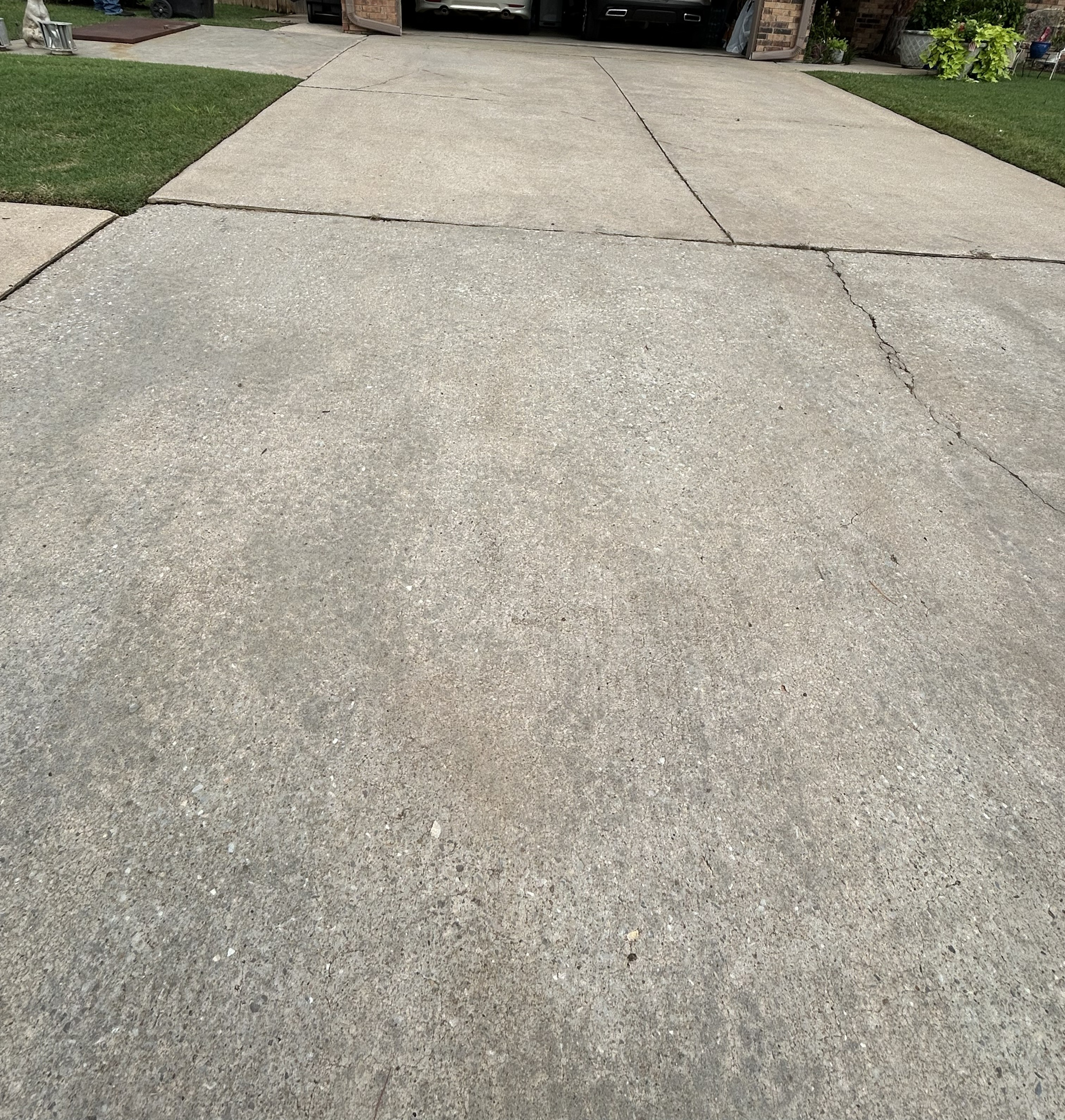 Driveway after pressure washing